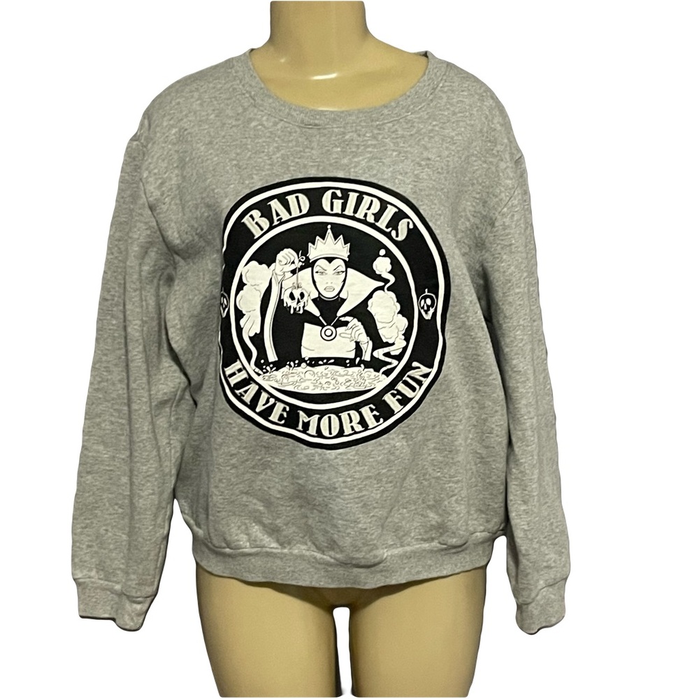 Disney Villains undiz gray Bad Girls Have More Fun sweatshirt child XL